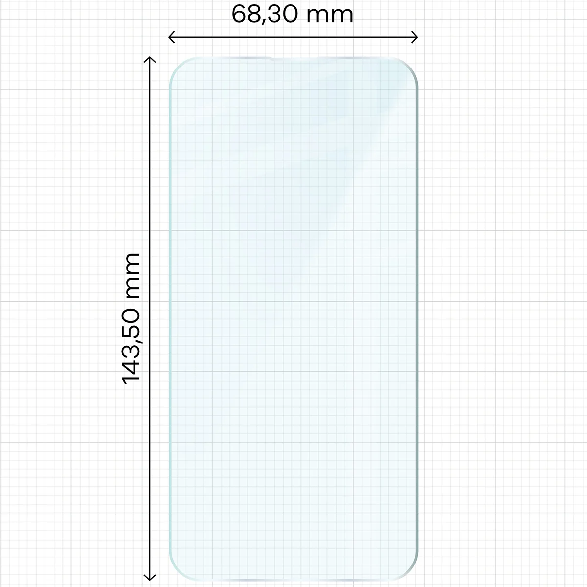 Wymiary szkła Bizon Glass Clear na miarce